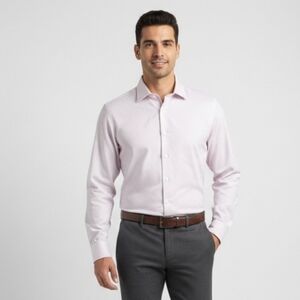 Goodiellow & co Men's Medium slim fit Drees shirt‎ Long sleeve smoked pink